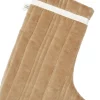 Vari Quilted Christmas Stocking - Velvet - Tan