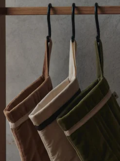 Vari Quilted Christmas Stocking - Velvet - Tan