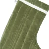 Vari Quilted Christmas Stocking - Velvet - Khaki