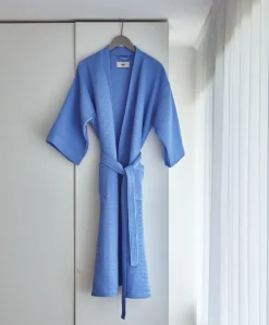 Waffle Bathrobe-Sky blue