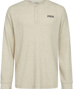 Waffle-Knit Henley Sleep Shirt