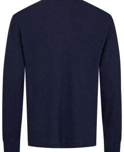 Waffle-Knit Henley Sleep Shirt