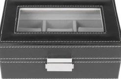 Watch Box 3 Watches Black Synthetic
