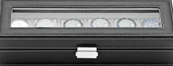 Watch Box 6 Watches Black Synthetic