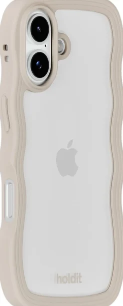Wavy Case iPhone 17 Light Beige/Transparent