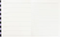 Weekly Planner med syet ryg, Rosa og grøn stribe