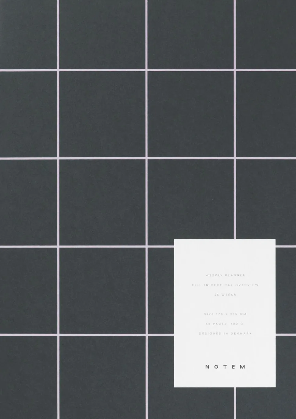 Weekly planner notesbog, mørk grøn
