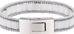 White Jade Stud Bracelet