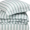 White/Eucalyptus Striped Cotton Poplin Bed Set