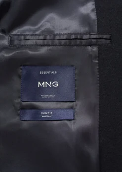 Wool funnel neck coat