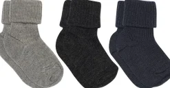 Wool rib baby socks 3 pack