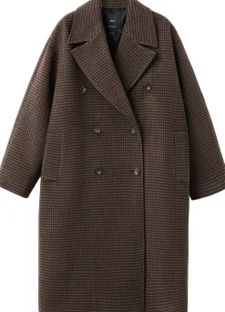 Wool-blend micro-houndstooth coat