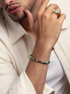 Wristband with Green Japanese Miyuki Beads