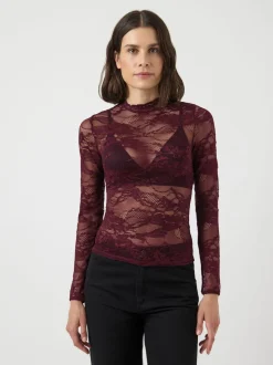 YASLACEY LS LACE TOP S. NOOS